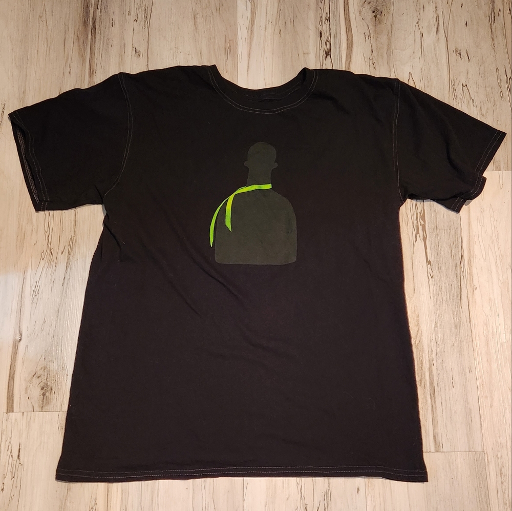 Patron Tee Shirt Short Sleeve Mens Black Grey Stitching Size M